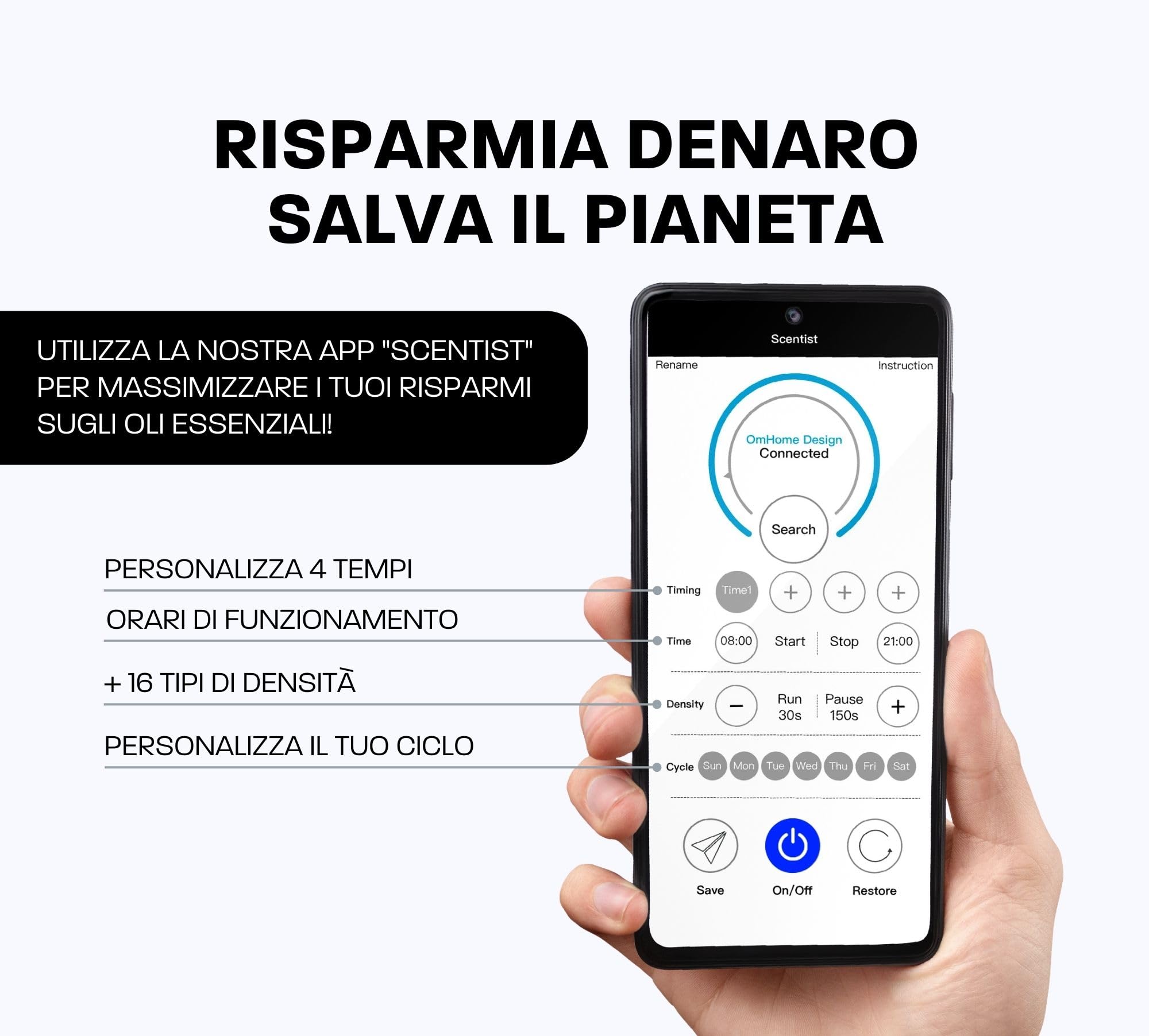Diffusore di Oli Essenziali Elettrico Professionale - Diffusore di Fragranze per Ambienti | Deodorante per Ambienti | Aromaterapia per Spazi Grandi, Negozio, Hotel 1000m³