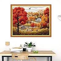 Vista 2 de Dimensean Kits de punto de cruz estampados, gama completa de patrones de bordado, kits de iniciación para principiantes y adultos, kits de punto