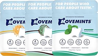 Movemints Clear Aligner Mints - Patented, Edible Alternative to Chewies - Freshen Breath and Improve Dry Mouth with Xylitol - Variety (3 Pack)