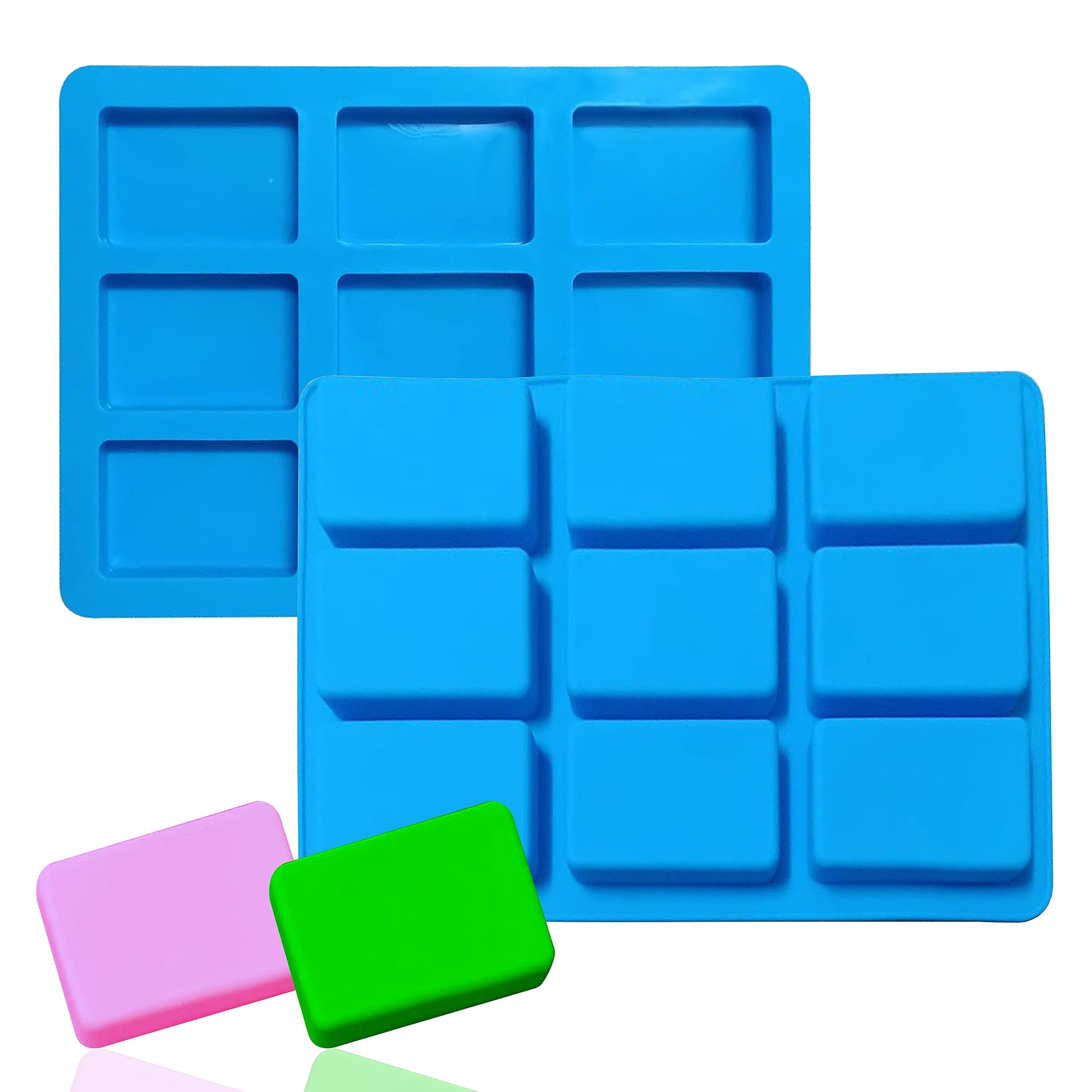 MoldBerry Soap Mould Making Silicone Mold 9 Cavity Rectangle Shape for 20g Hotel Soap Chocolate Loaf Muffin Cupcake Candle Molds Ice Tray Flexible Reusable Soap Mould Safe Making Homemade.
