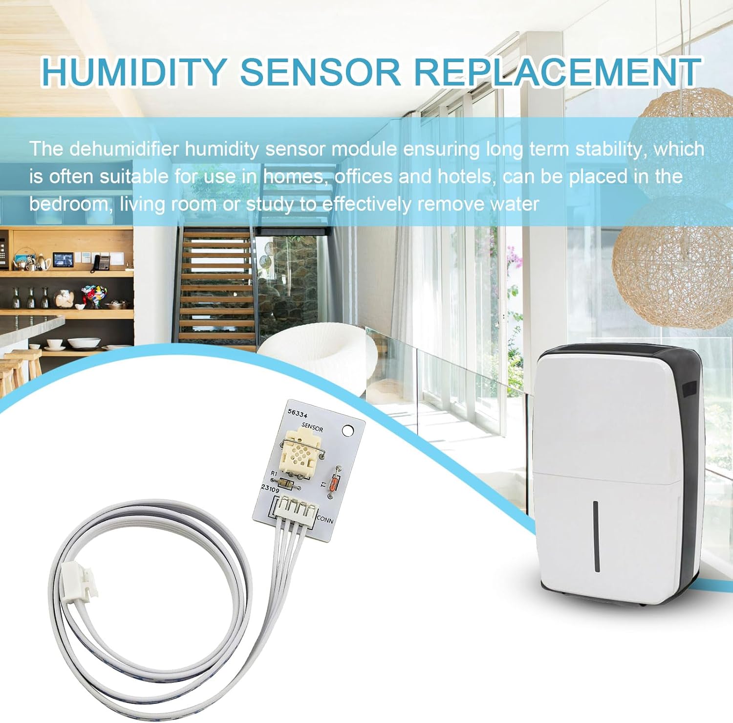 Dehumidifier Humidity Sensor Board, Humidity Sensor Replacement Fit for WDH70EAPW Dehumidifier C4DA Module