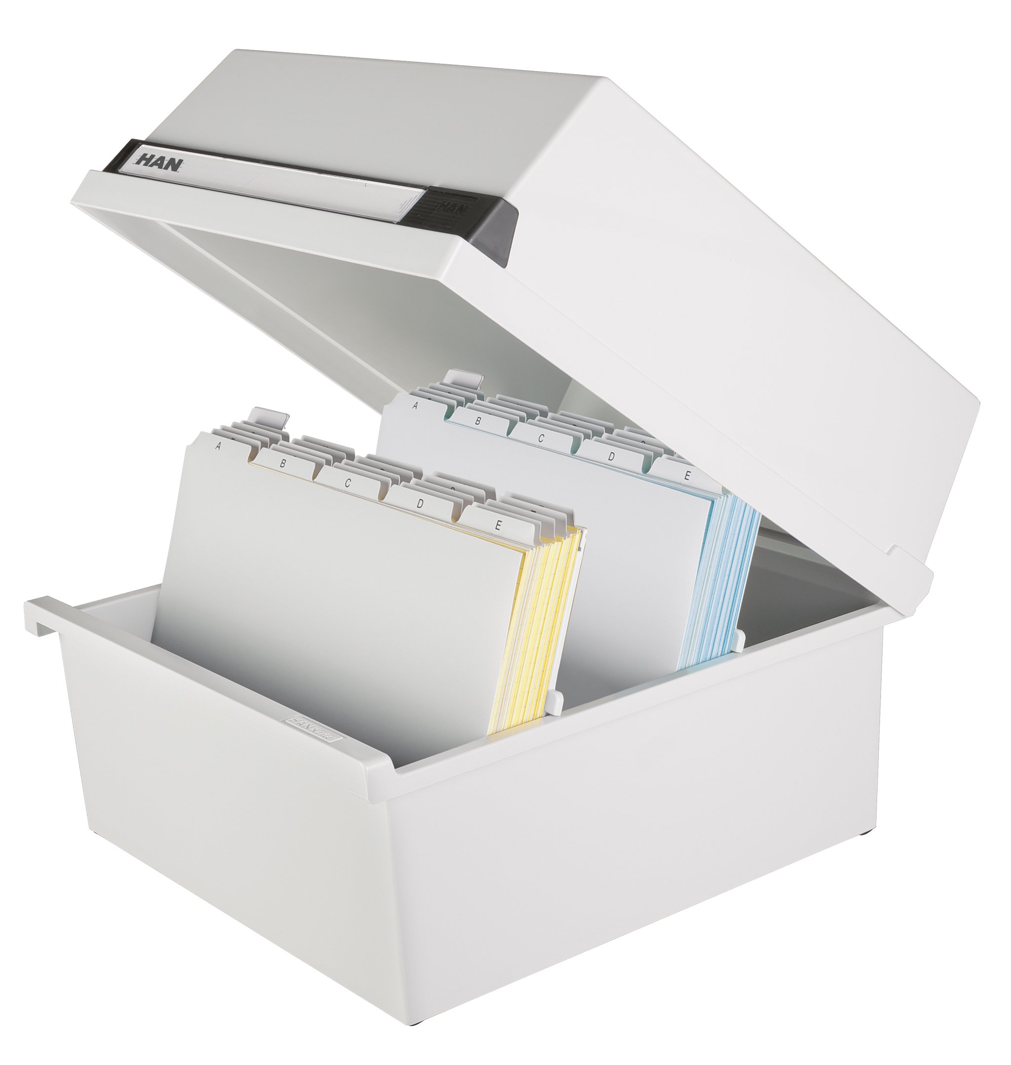 Han 954-11 - Caja para archivar fichas (capacidad para 1300 fichas DIN A4 horizontales, 320 x 250 x 360 mm), color gris