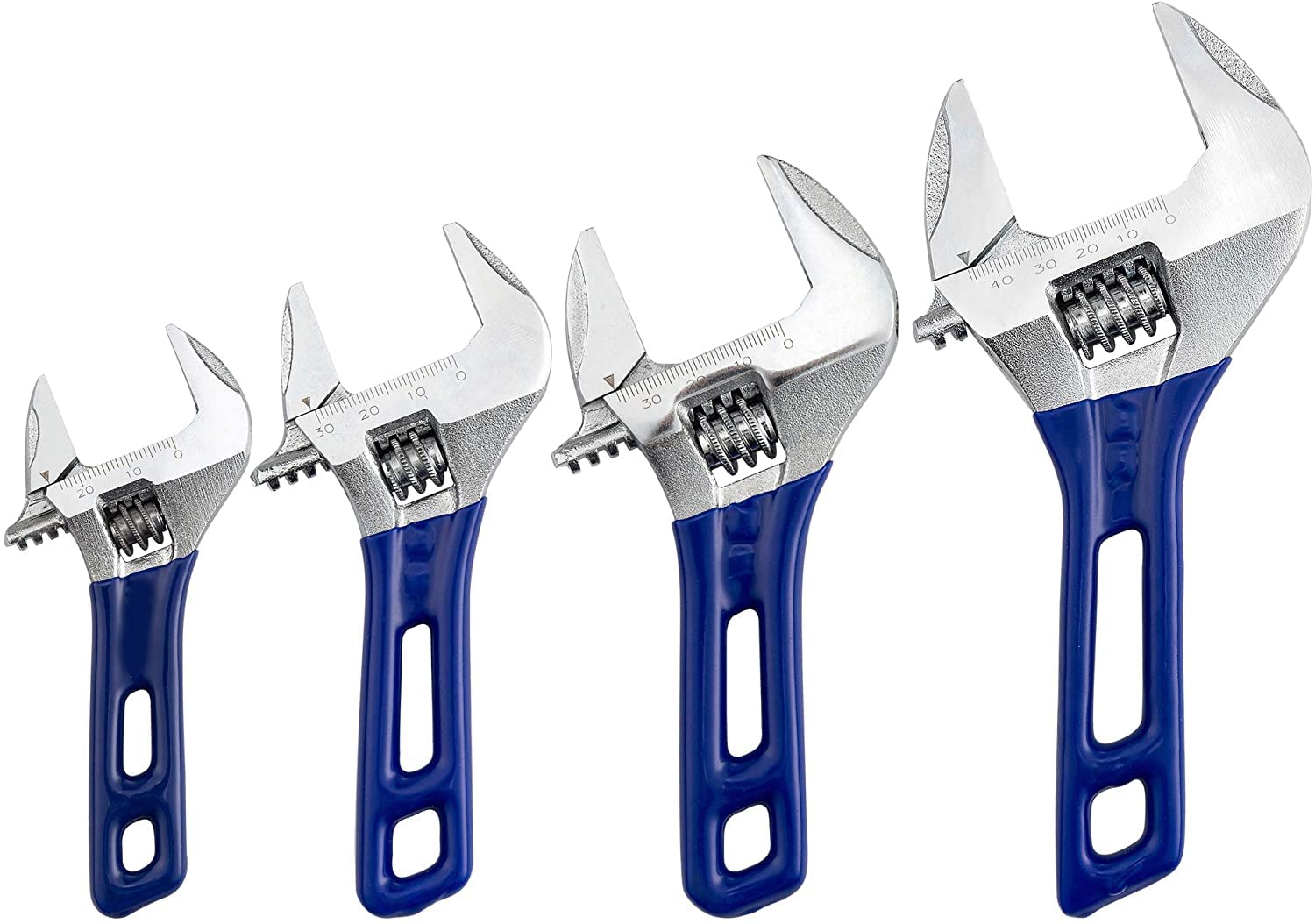 Llave inglesa ajustable de apertura ancha con mango corto de acero cromado vanadio forjado (4 "+5"+6"+8"))