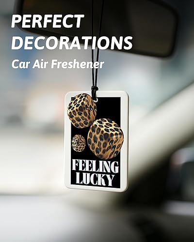 Miniatura 3 de Ambientador de coche con estampado retro de guepardo, 4 piezas, estampado de leopardo, 8 bolas de la suerte, ambientador colgante para el hogar,
