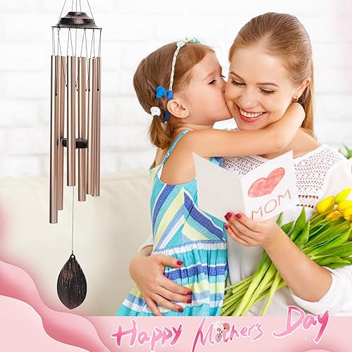 Miniatura 5 de Taman Campanillas de viento para exteriores, de aluminio de 40 pulgadas, de tono profundo, conmemorativo de condolencia por la pérdida de un ser