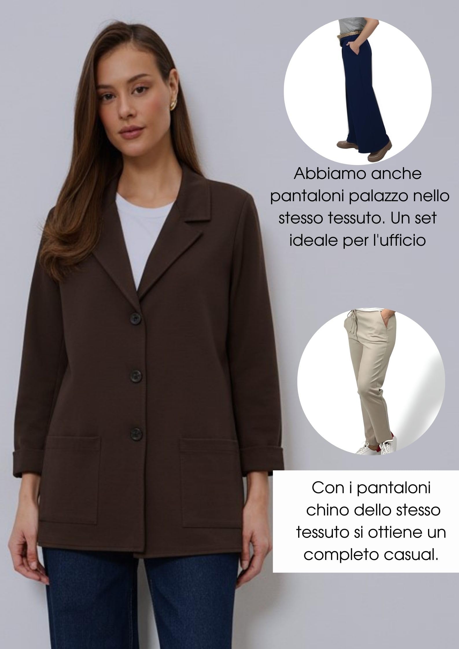 Blazer Donna Elegante Lungo - Giacca per Completo Cerimonia Made in Italy, Coprispalle Cardigan Taglie Forti Primavera Estate Curvy