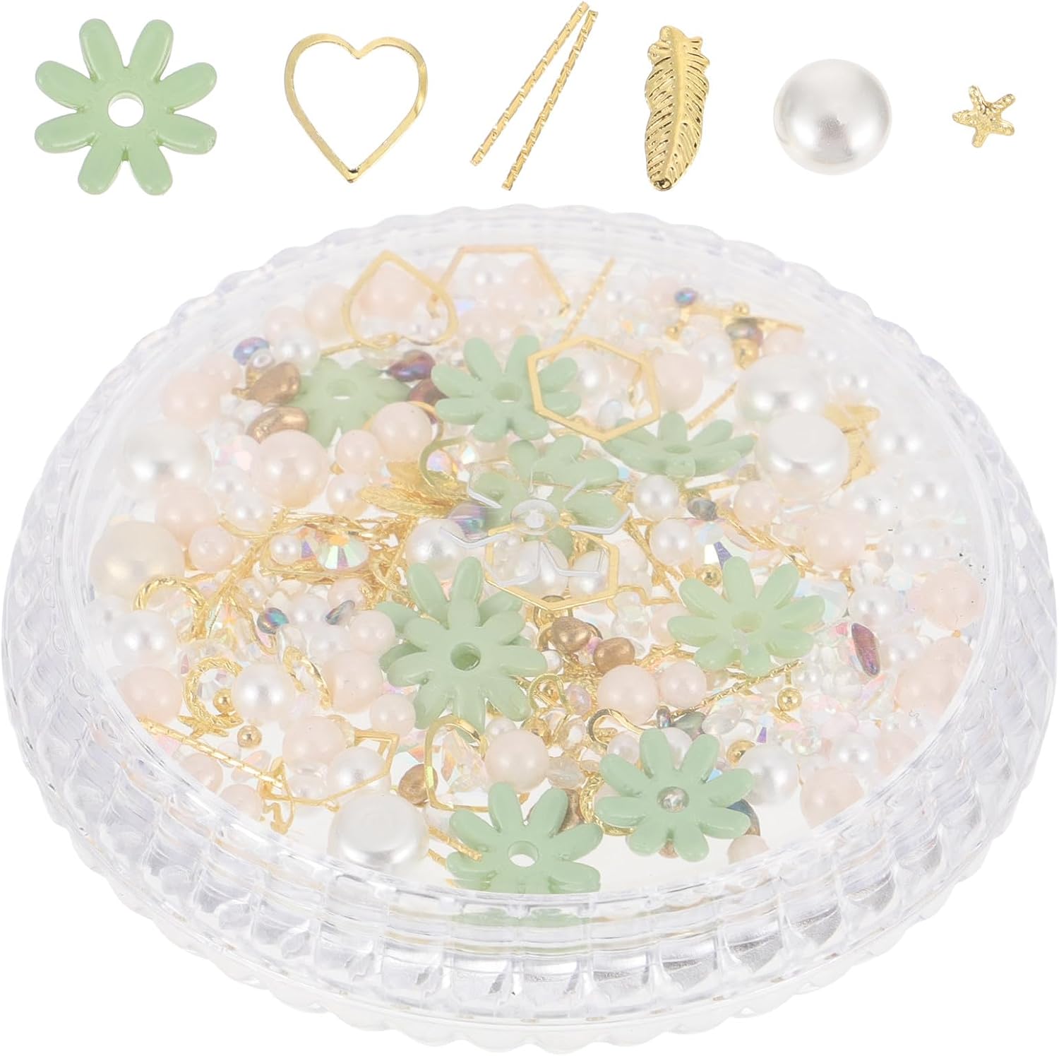 Pearl Nail Art Studs 1 Box Manicure Pearl Flower DIY Nail Decorations Manicures Accessories for Women