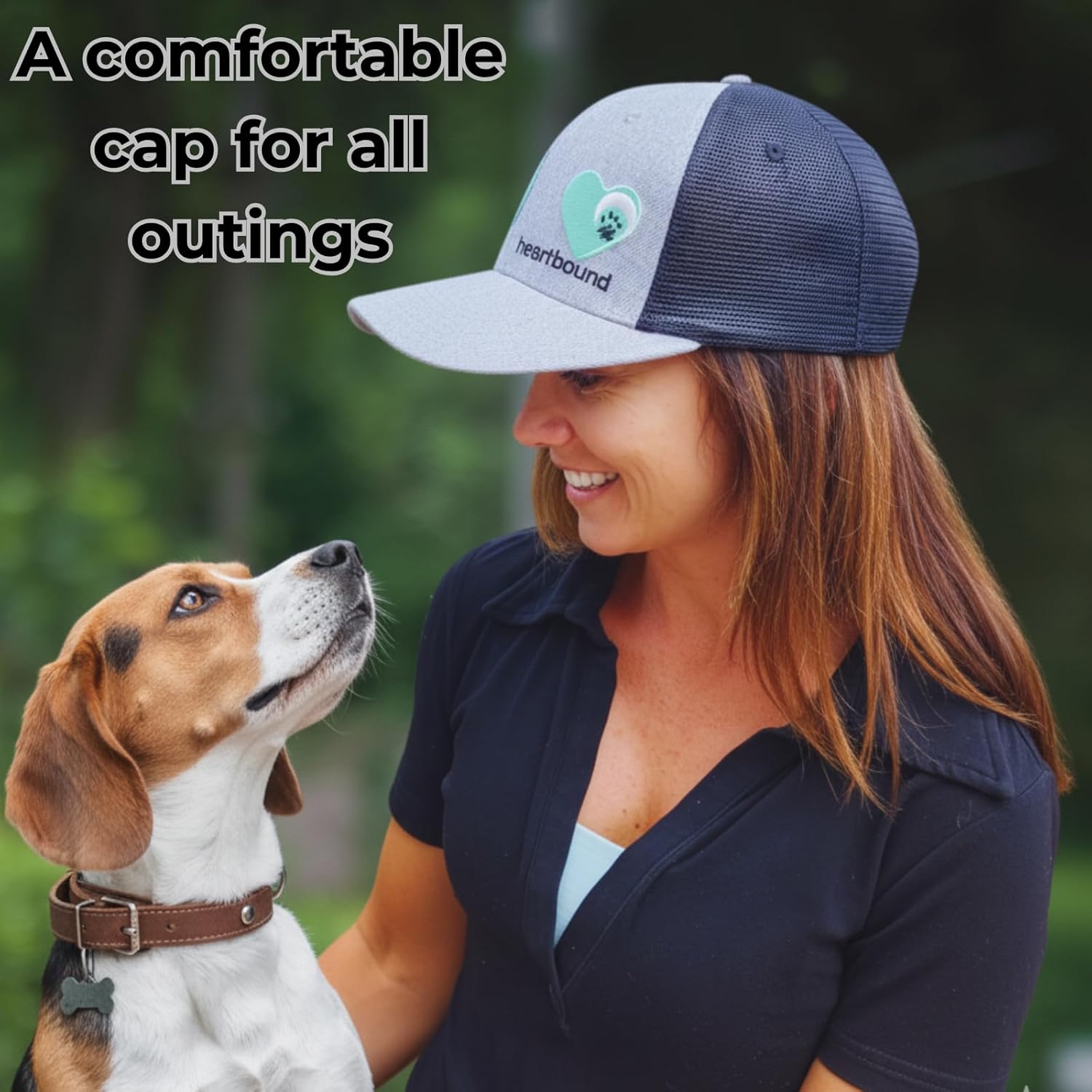 Dog Paw Heartbound Baseball Cap, Trucker Hat, Embroidered Mesh Back Snapback Hats, Summer Hats for Women and Men - Great Gifts for Dog Lovers