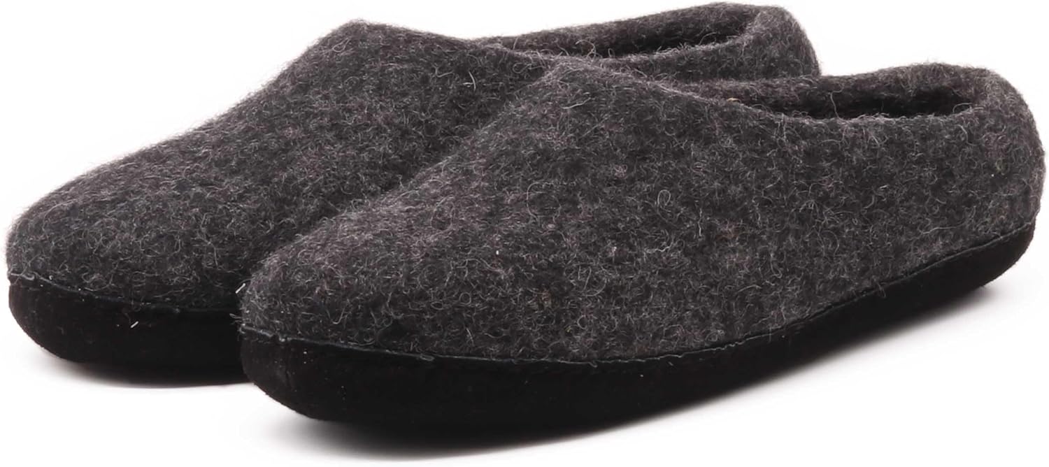 Nootkas Felted Merino Wool 'Newport' House Shoes for Men and Women – Cozy Indoor Slippers with Natural Temperature Regulation
