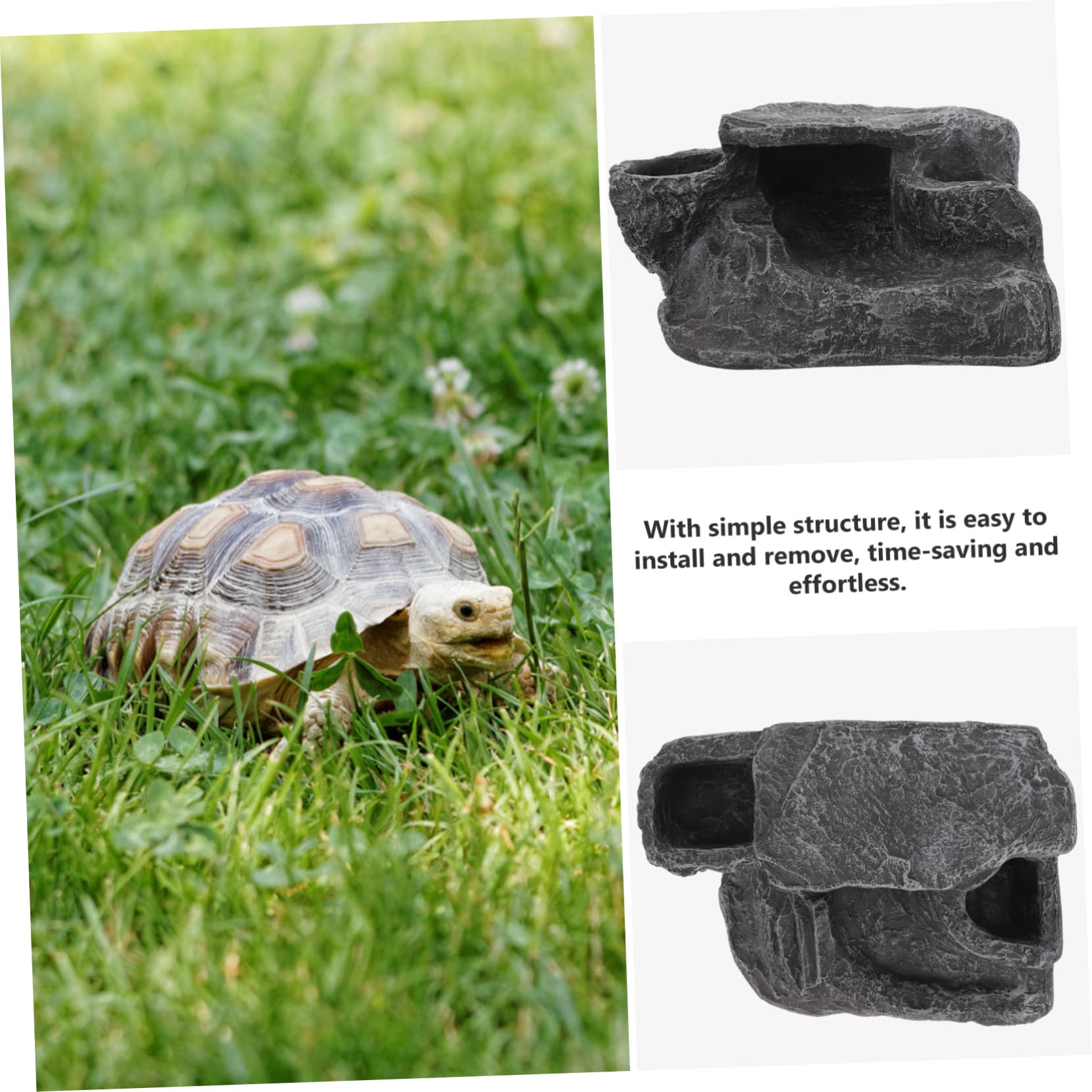 Happyyami Plataforma De Basking para Tortugas De Decorativa Rampas Simuladas para Terrarios y Acuarios para Reptiles como Lagartos y Tortugas Multi-Funcional y Duradera