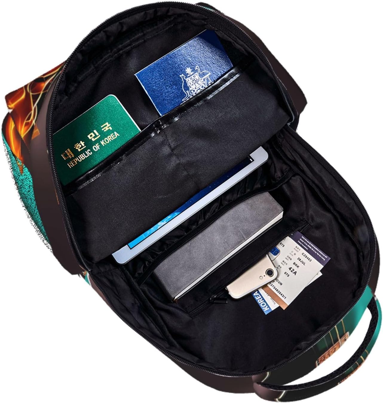 Music Green Guitar Cute Backpack Waterproof Lightweight Casual Backpack One Size Daypack Travel Laptop Bag For Men Women image 5