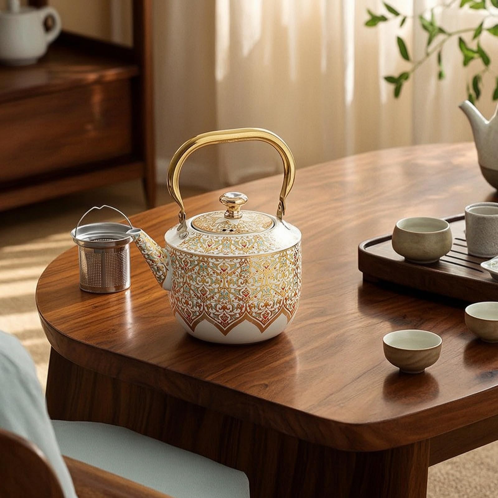 Sharplace Tetera de Acero Inoxidable Tetera Hervidor Jarra Olla con Mango Ergonómico y Vertido sin Goteo Calentamiento Uniforme en Placa Adecuada para Hogar Invitados Colección