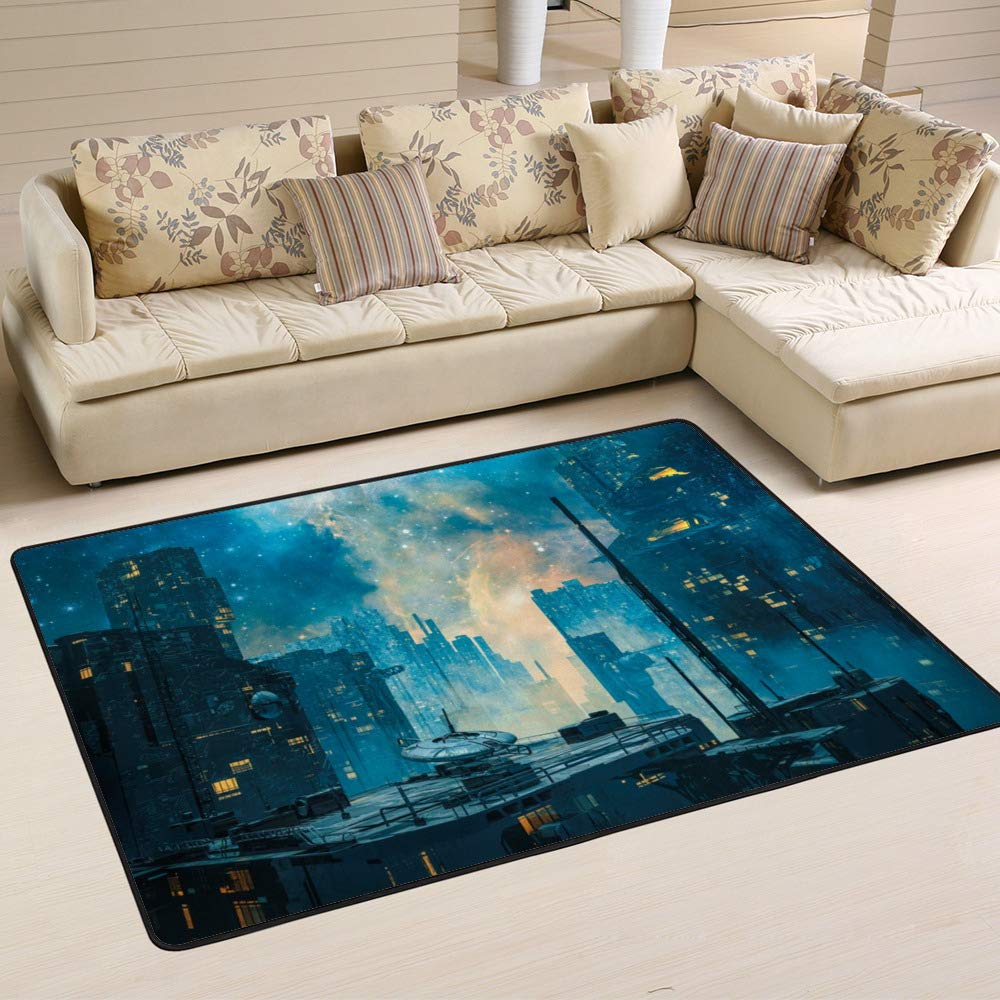Tapis galactique brillant dans la nuit grand tapis de salon Ruchen