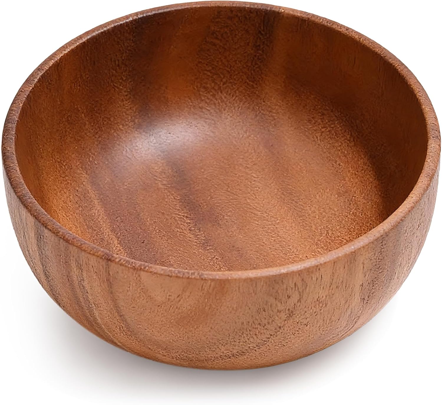 Acacia Wood Serving Bowl, 7 Inch Salad Bowl for Fruits, Snacks & Desserts