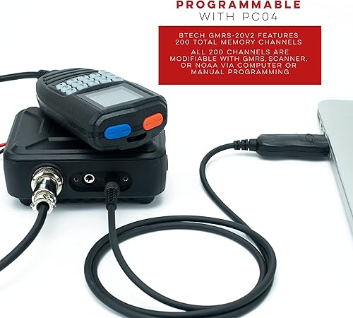 Miniatura 6 de BTECH GMRS-20V2 20W 200 canales totalmente personalizables Radio móvil GMRS bidireccional. IP67 sumergible impermeable, compatible con repetidores,