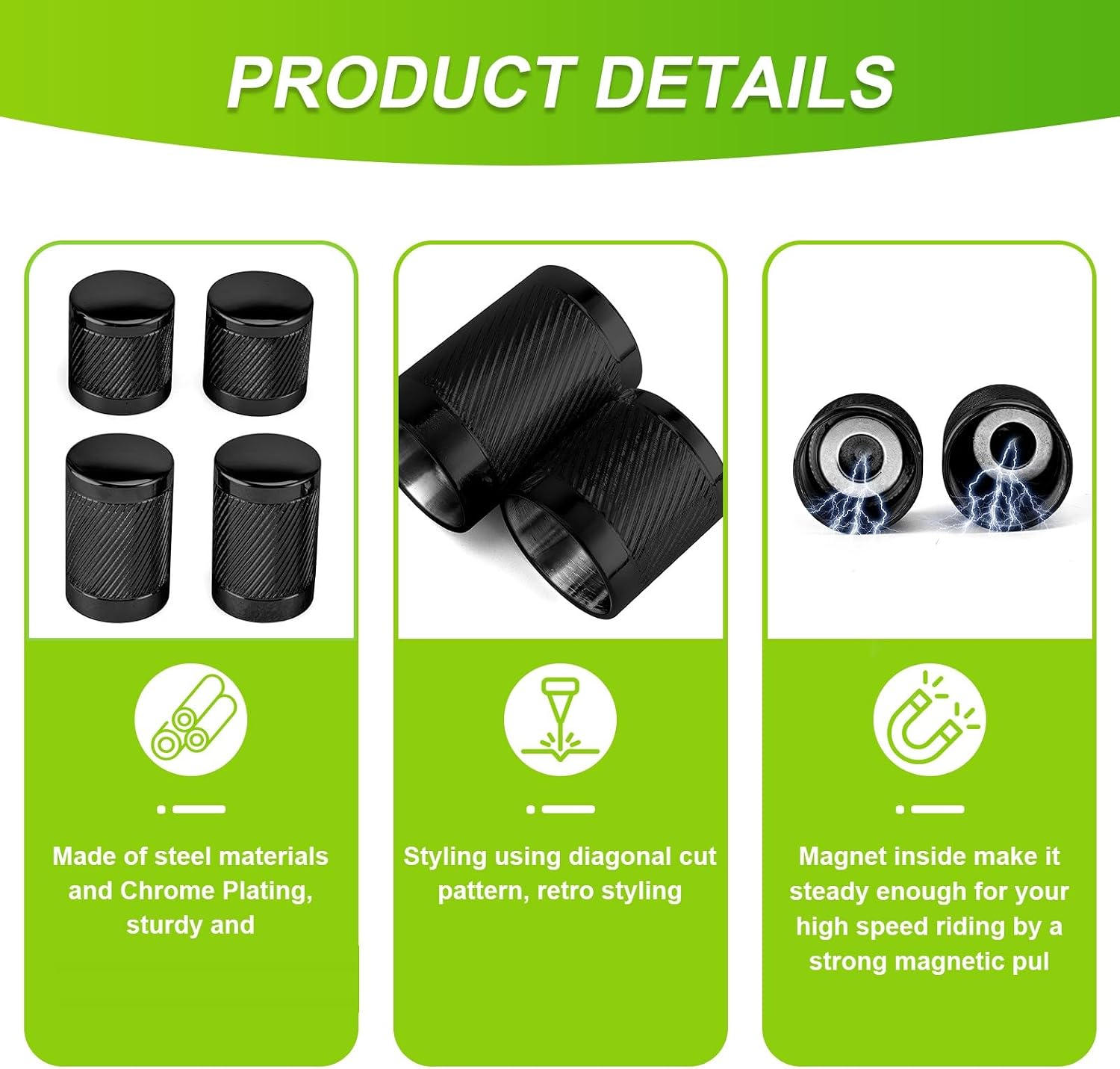 Mofun 4 Point Docking Hardware Covers Kit Rack Docking Point Magnet Caps Compatible with Harley Touring Street Road Electra Glide Road King Steel, 1994-2025 Gloss Black