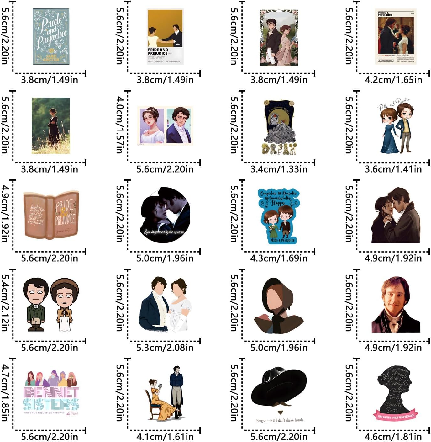 60pcs Movie Graffiti Novel Sticker Decals Aesthetic Waterproof Vinyl Pack Stickers for Water Bottle Laptop Cup Phone Skateboard DIY Party - Image 3