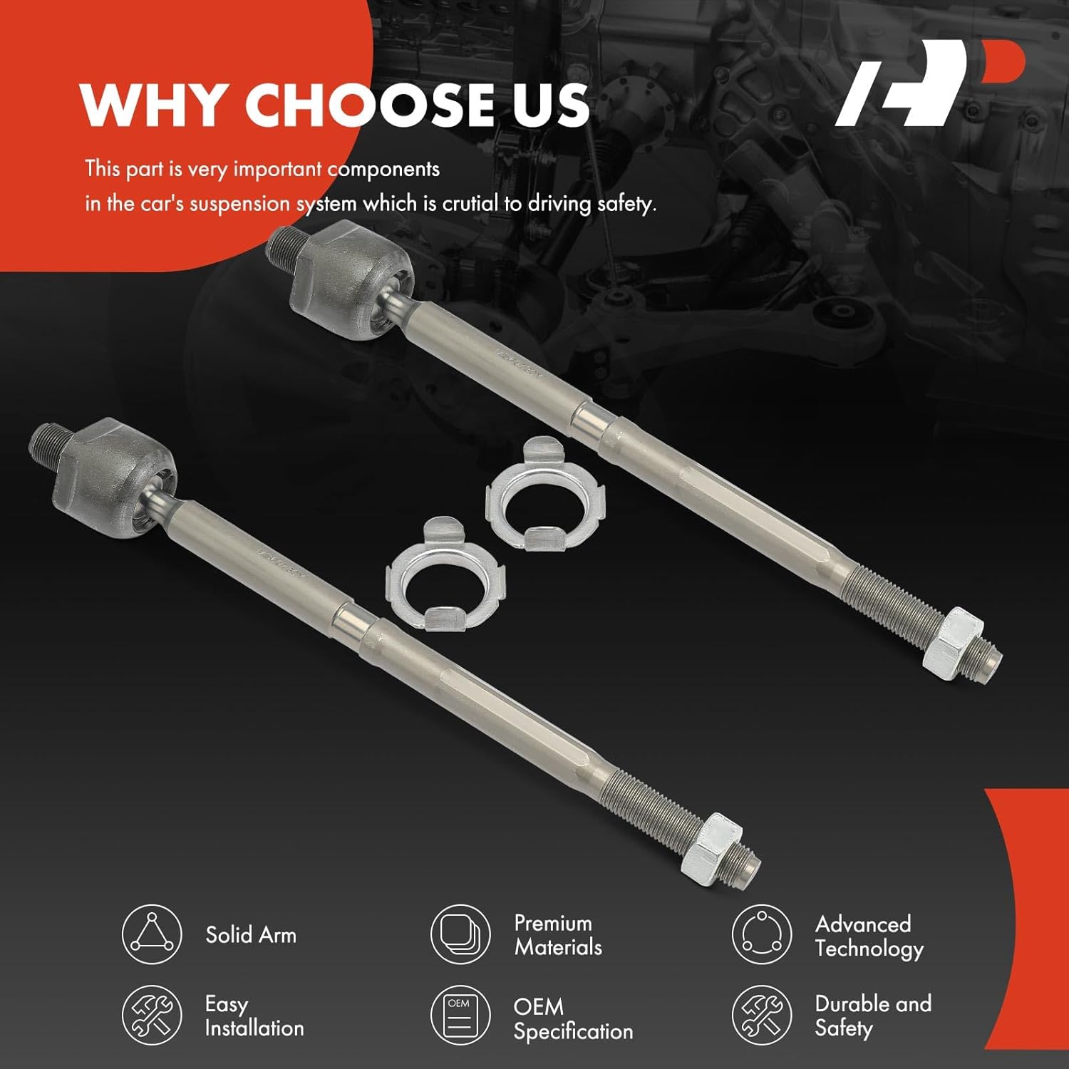 A-Premium 2 x Front Inner Tie Rod Ends Compatible with Acura RDX 2013-2018