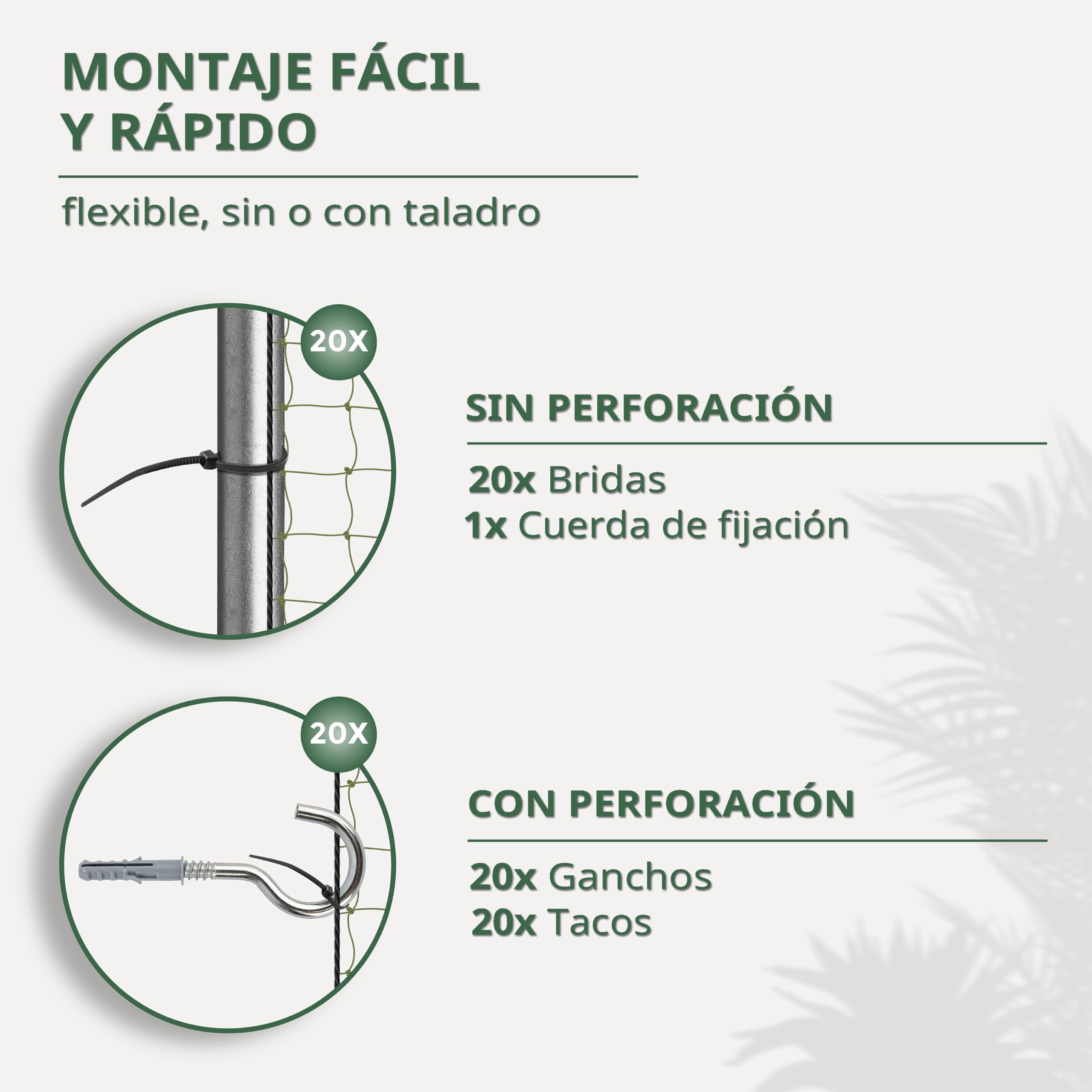 WOOWOOD® Red para Gatos terraza [Extra Reforzado con Alambre] | Red Gatos terraza | Red para Gatos | Red Gatos | Incluye Set de fijación | Red Gatos Ventanas | Malla para Gatos (4X3m)