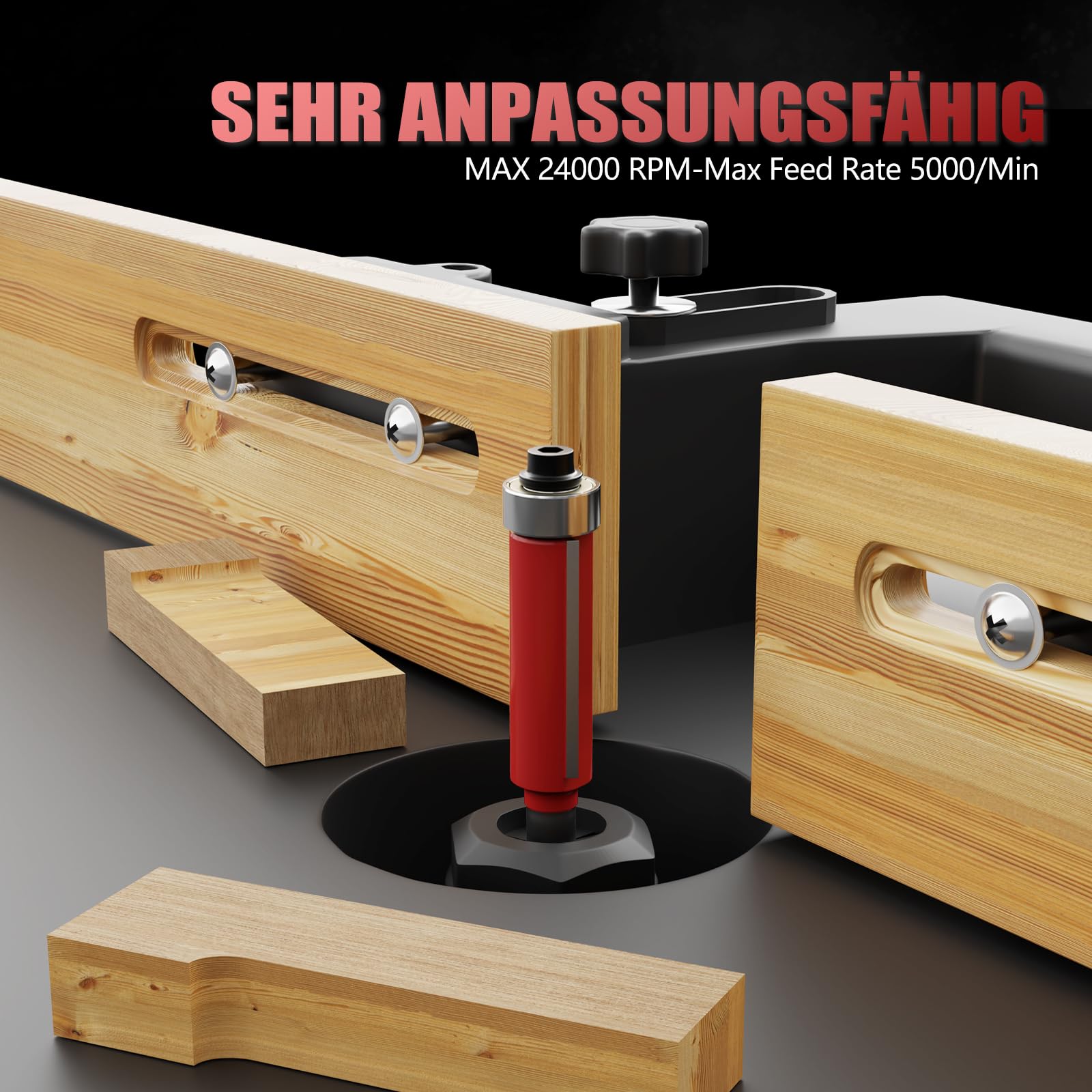 CSOOM 4 frese a nastro, fusto da 8 mm, con cuscinetti a sfera intercambiabili, fresa a taglio per legno