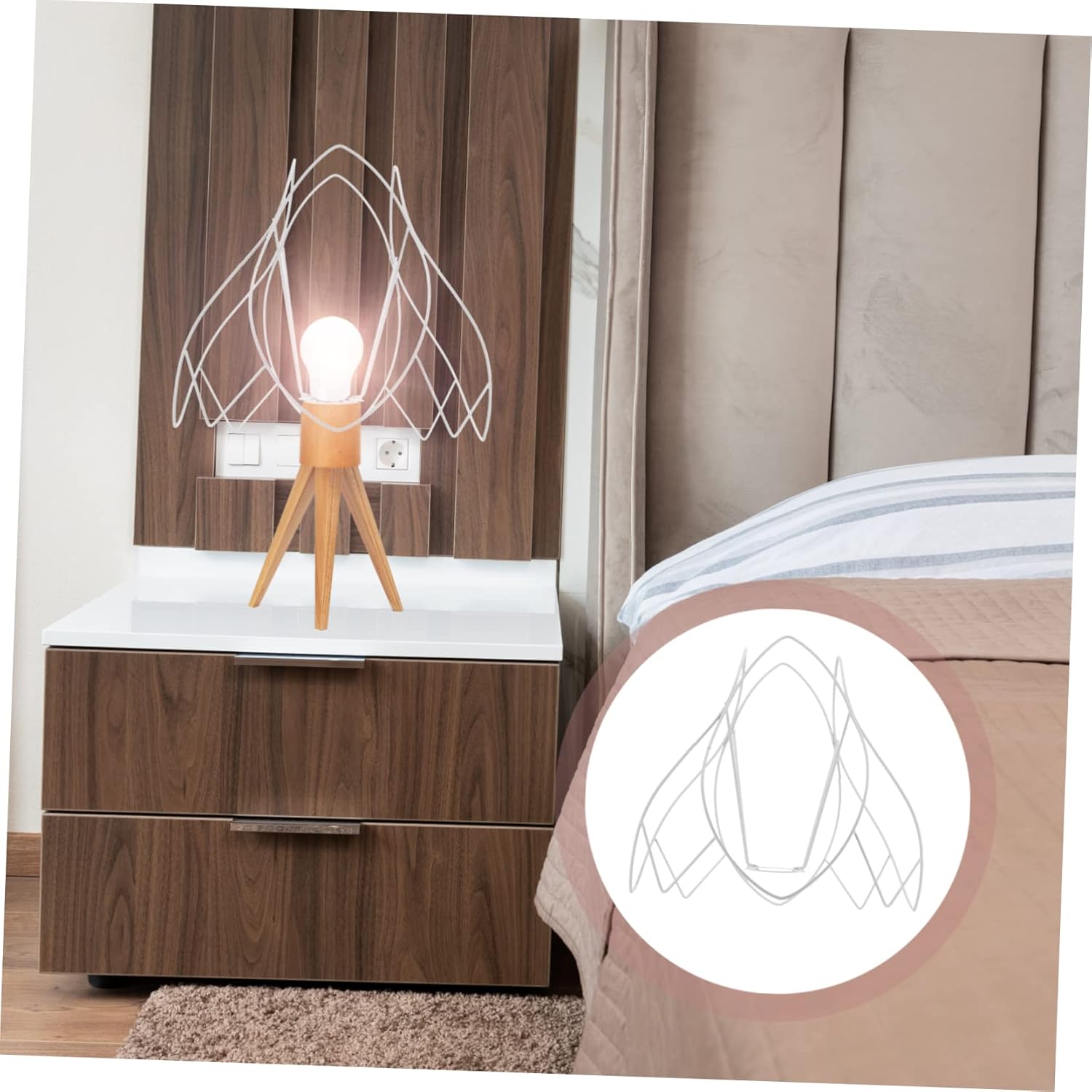 PRETYZOOM Vintage Iron Wire Lamp Shade Frame Diy Light Cage Accessory for Table and Desk Lamps Sturdy Design for Home Decor and Creative Projects