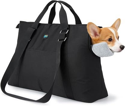 Ownpets XL Pet Carrier Handbag,Black, Up to 20lbs