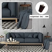 Vista 3 de Juego de 4 patas cuadradas para sofá, patas de repuesto de madera de 3 pulgadas para muebles, color marrón oscuro