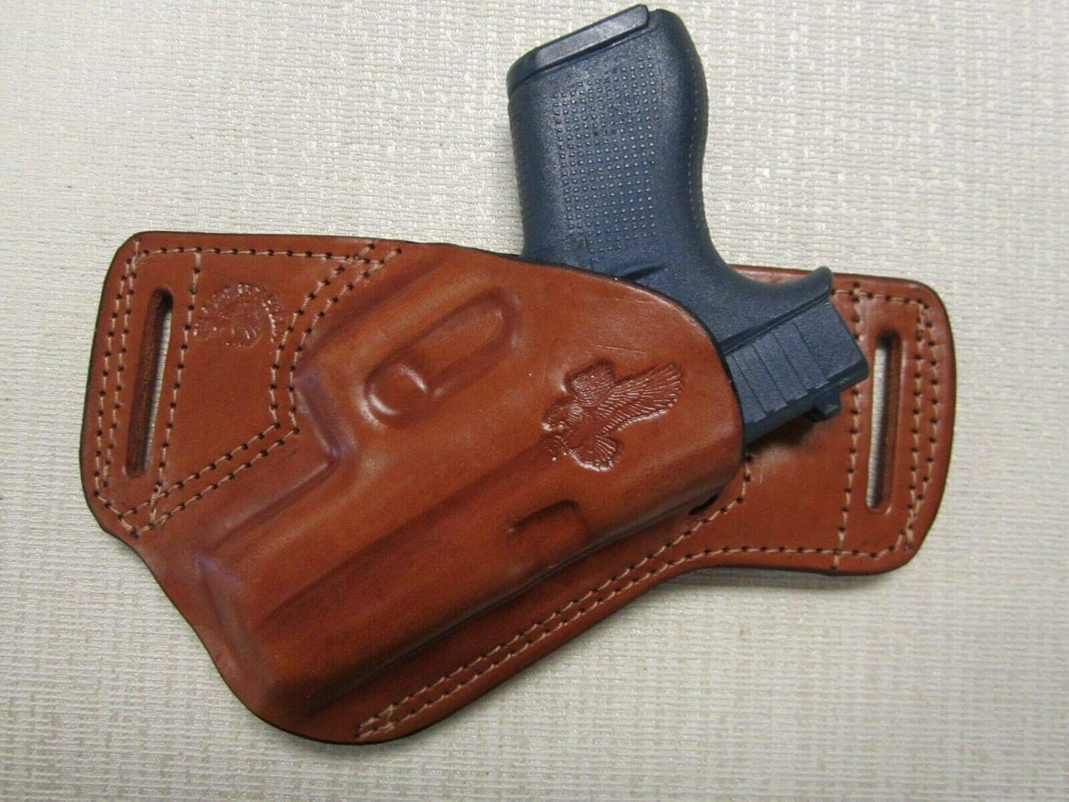 Fits Glock 43 & 43X Formed Brown Leather SOB, Owb Holster Ultra Slim Design