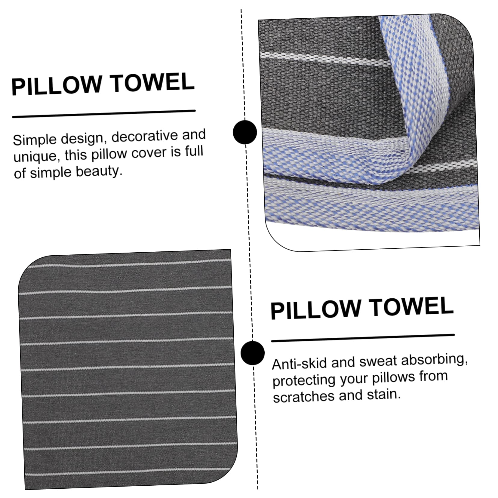 Mikinona Home Pillow Covers 2 Pack Pillow Towel Pillow Protectors Dust Pillow Sham Soft