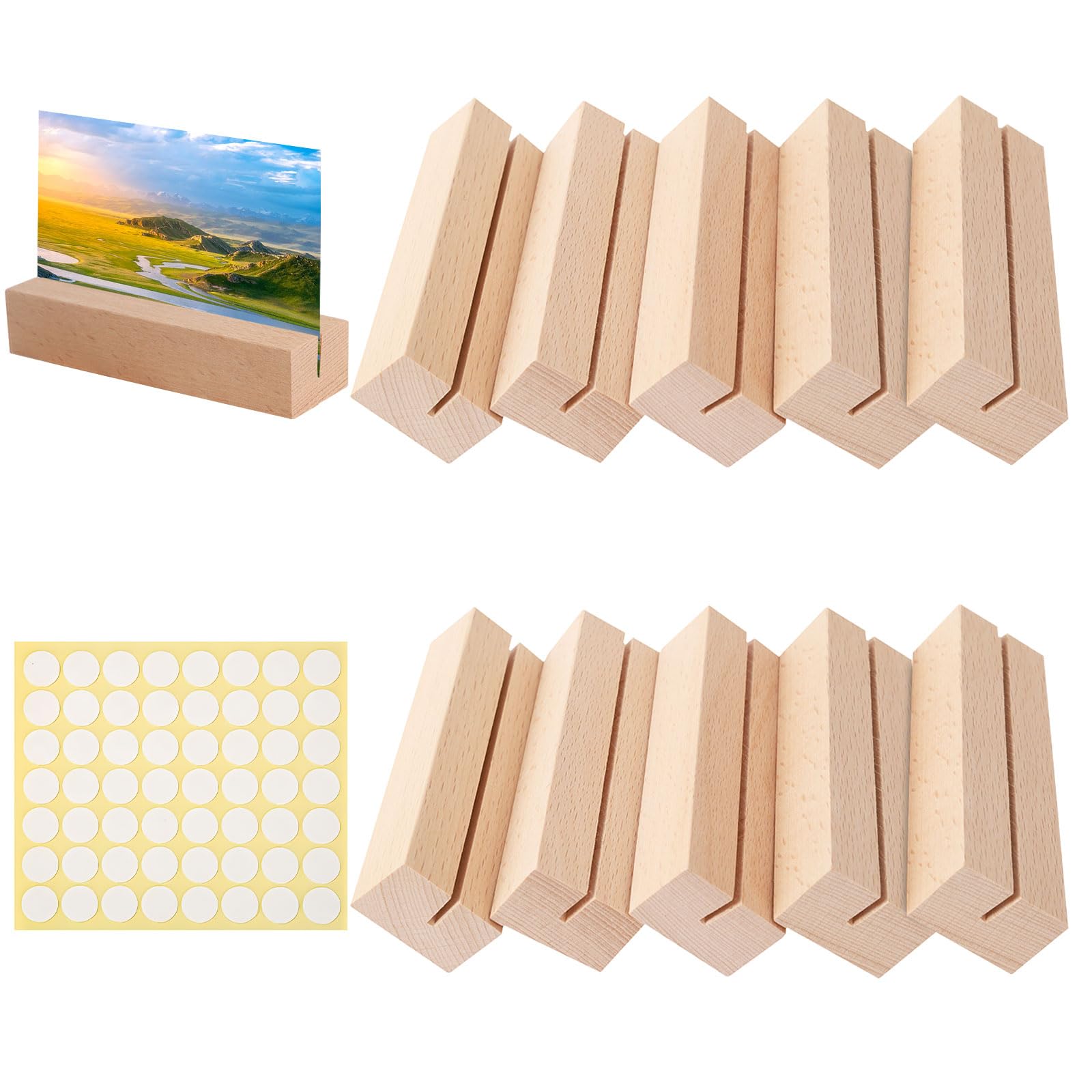 Lot De 10 Porte-cartes En Bois - Support Photo/menu