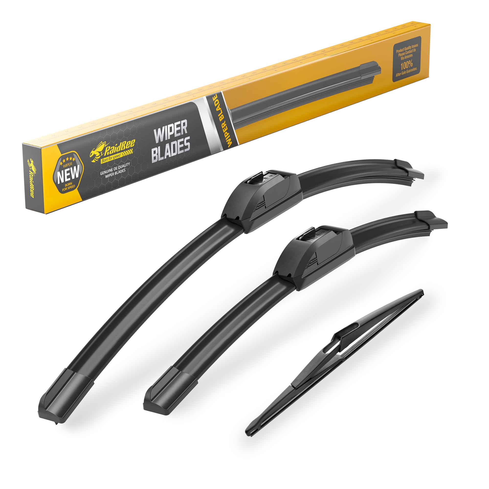 Raidbee® 26"+17" Windshield Wiper Blades with 12" Rear Wiper Blade Automotive Replacement Set for Nissan Rogue 2014-2023, Pathfinder 2013-2021–Genuine OEM Quality (Set of 3)
