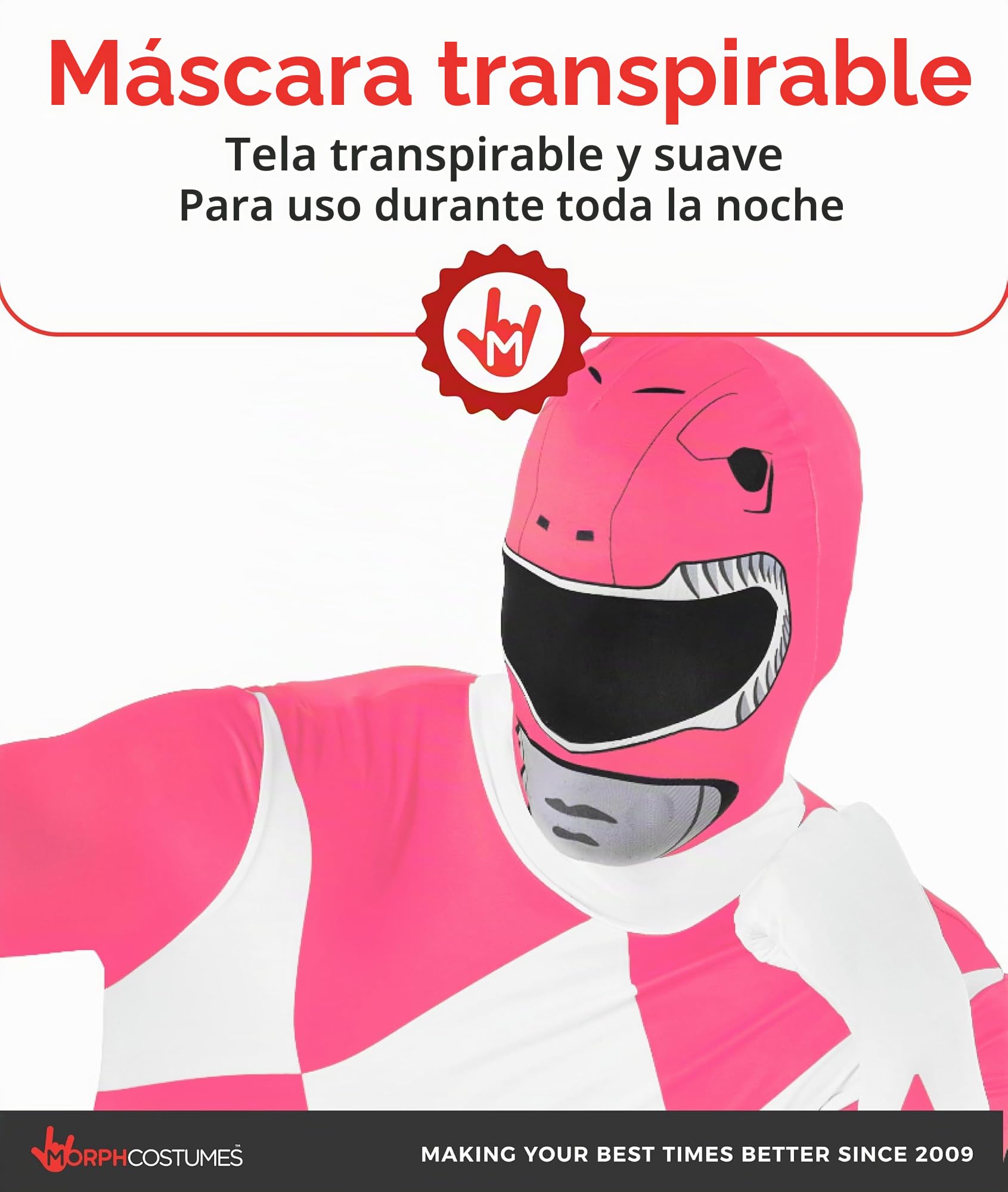 Morphsuits Disfraz Heroína Acción Rosa Mujer Adulto Traje Cuerpo Entero Capucha Cremallera Carnaval Halloween