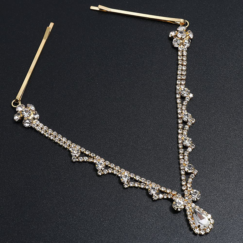 Amazon.com : Missgrace Women Bridal Rhinestone Gold Forehead 
