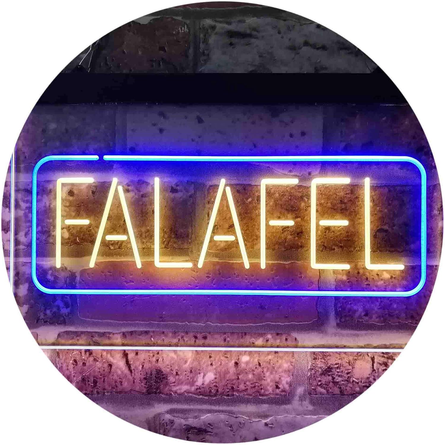 ADVPRO Falafel Middle East Street Food Dual Color LED Neon Sign Blue & Yellow 16 x 12 Inches st6s43-i3823-by
