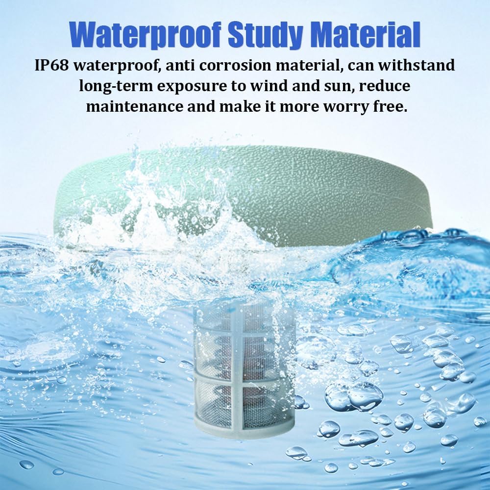 YUEWO Solar Pool Ionizer Automatic Floating Water Cleaner and Purifier Copper Lonization for Pools up to 35,000 Gal or Freshwater Saltwater Spas
