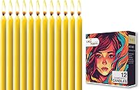 Vista 21 de Juego de 20 velas cónicas de color sólido, velas de cera de parafina sin goteo de 4 pulgadas con mecha de algodón, ideal para bodas, shabat