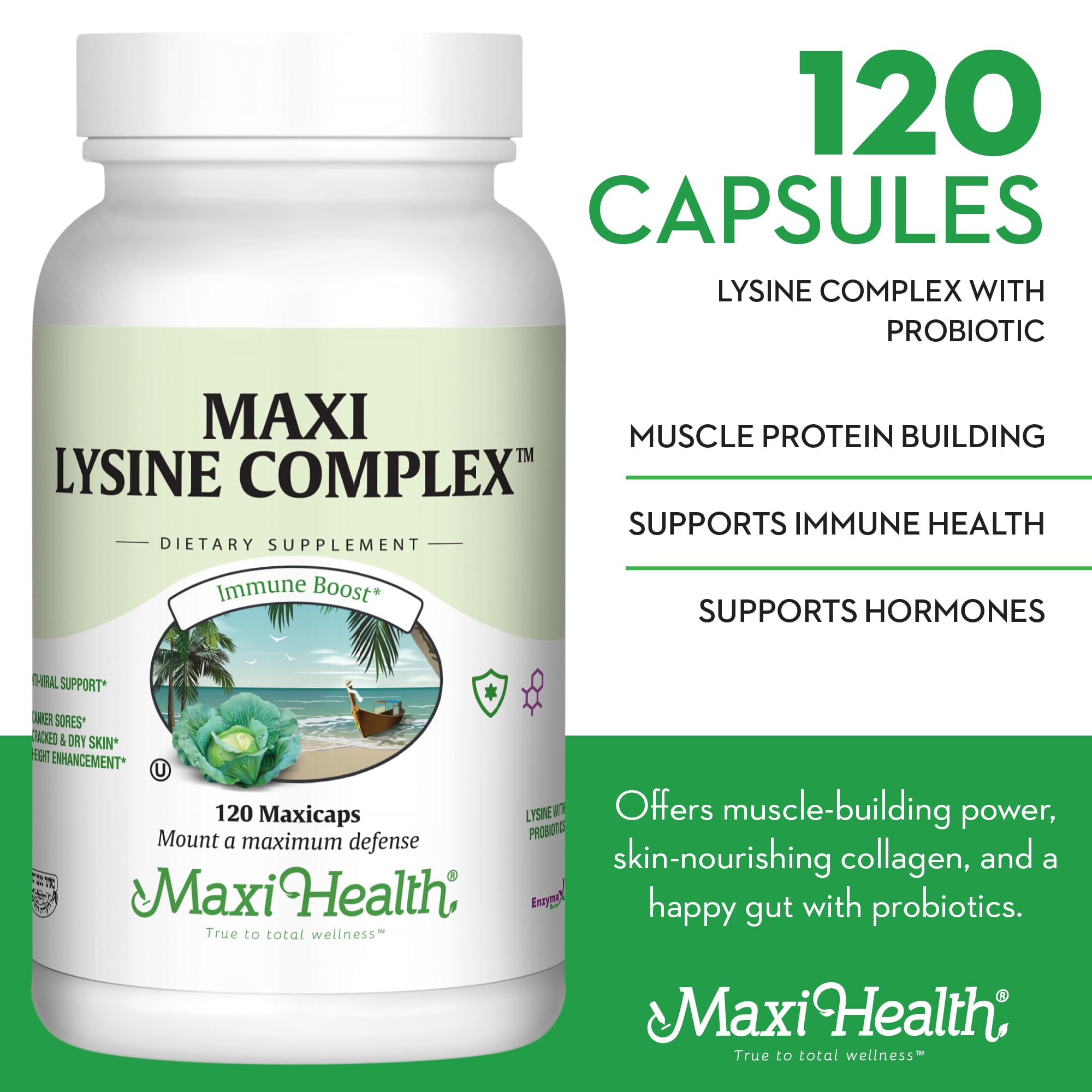Amazon.com: Maxi Health Lysine Complex with Probiotics - L-Lysine