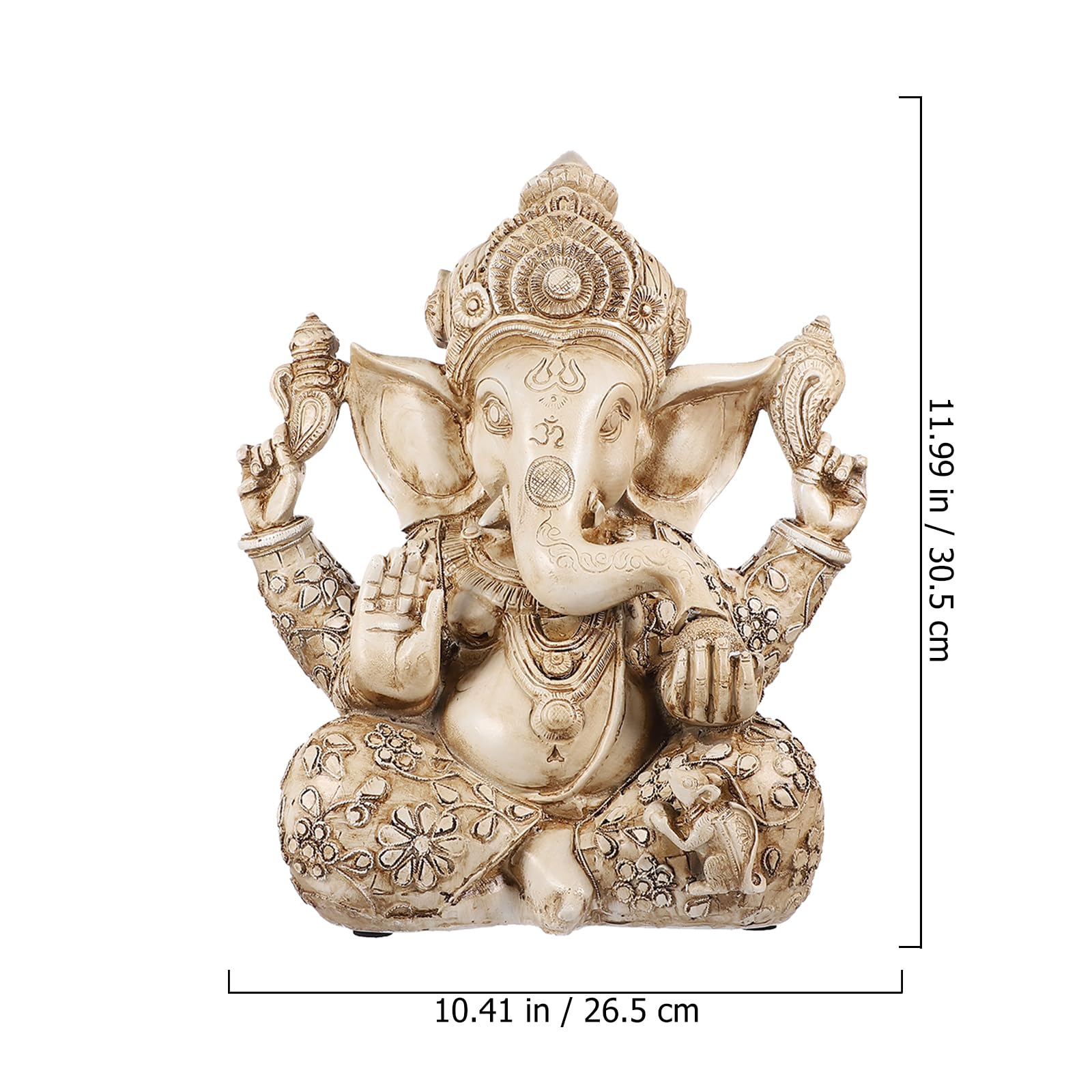 Angoily - Statuetta elefante Statua Buddha Scultura India Ganesh Ganpati Modello Tavolo Ufficio Fortunato Ricchezza Arte Figura per la Casa