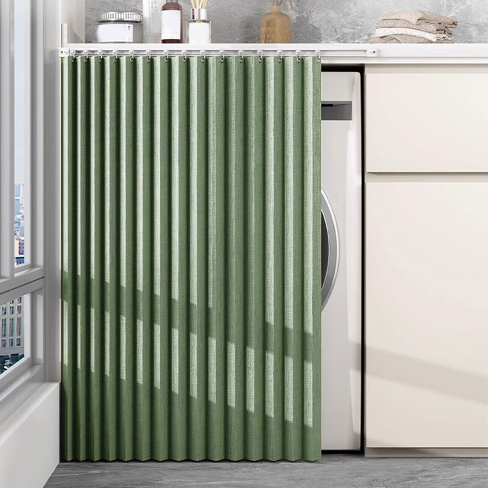 Faldón plegable impermeable para gabinete de cocina sin taladrar
