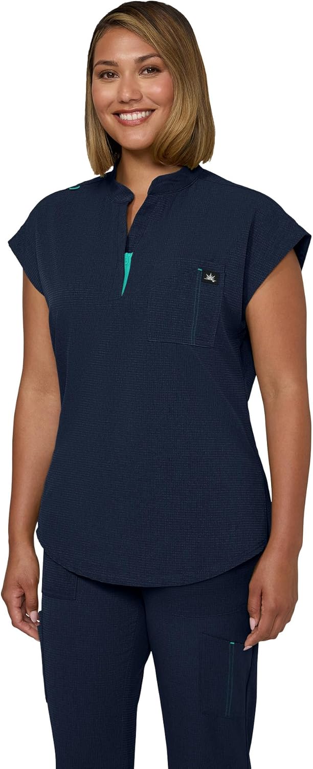 KOI Solis x Catrin Women's 2-Pocket Zipper-Neck Scrub Top