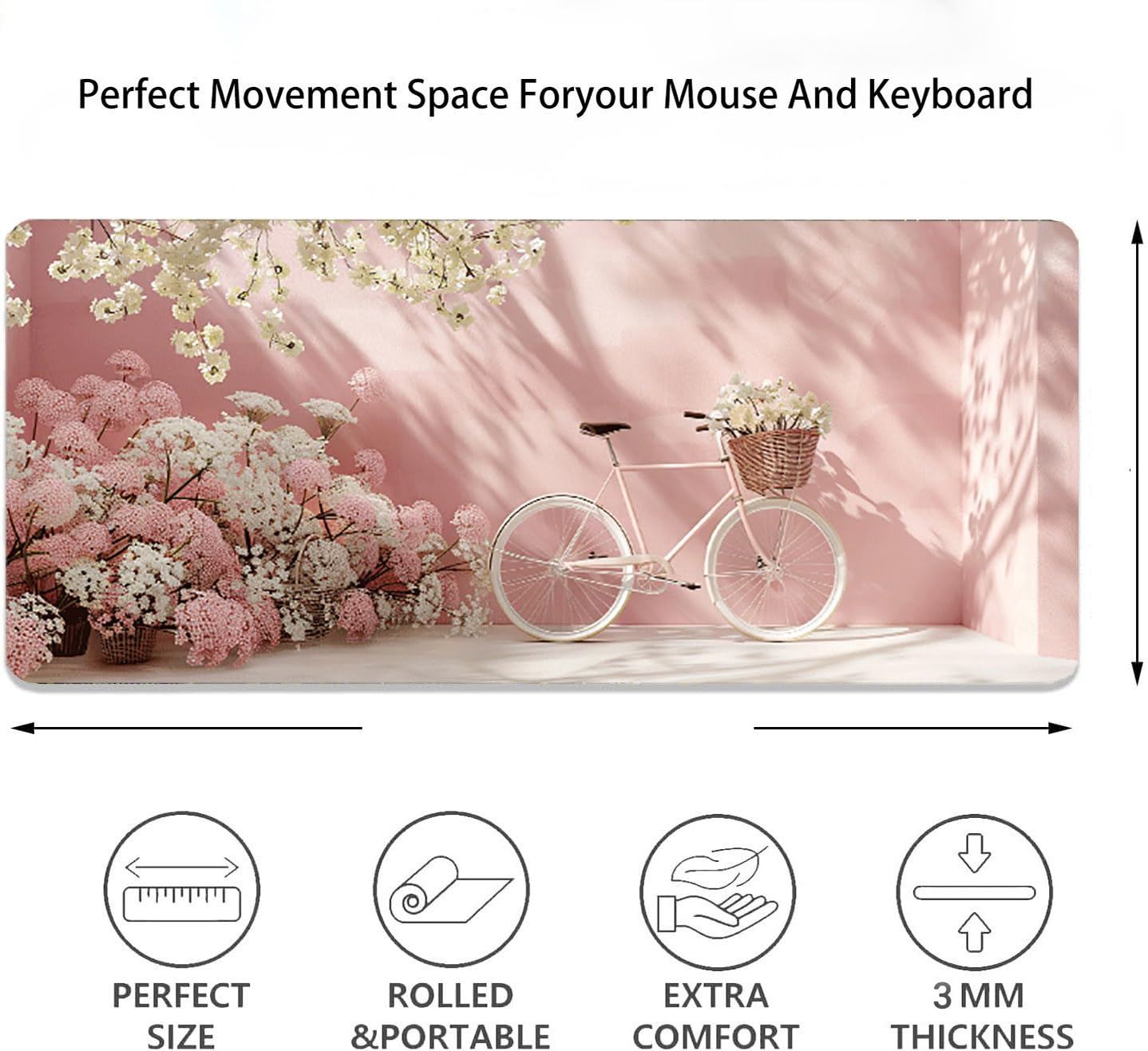 Podkładka pod mysz, podparcie nadgarstka, podkładka pod mysz z antypoślizgową gumową podstawą, ergonomiczna podkładka pod mysz do komputera, laptopa, domowego biura, kompatybilna z myszami laserowymi