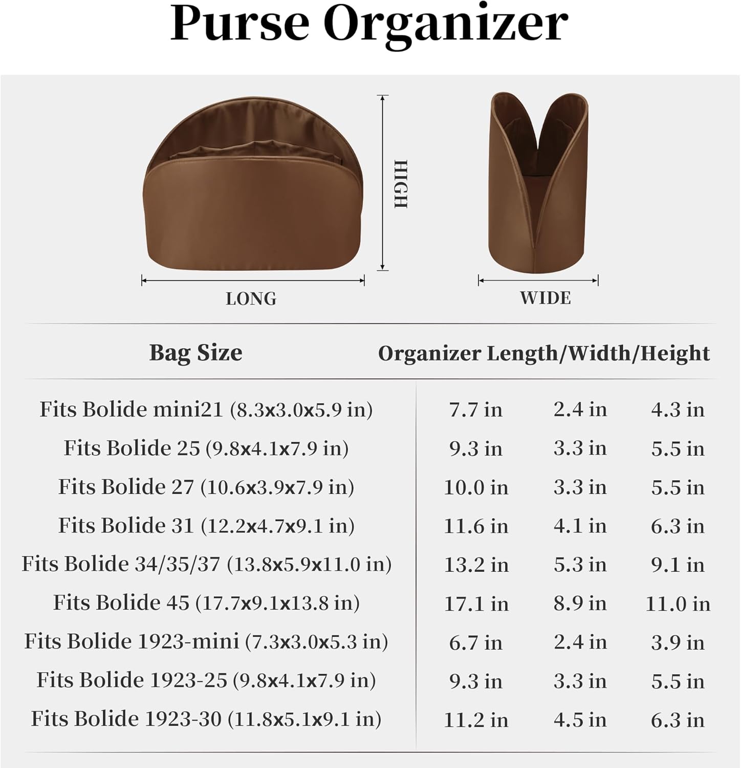 Woman's Purse Organizer, Satin Purse Aaccessories, Shell Shaped & Lightweight with Multiple Pockets, Portable for Commute, Travel, Shopping, and Evening, Fits Bolide 25(Gold, 25)