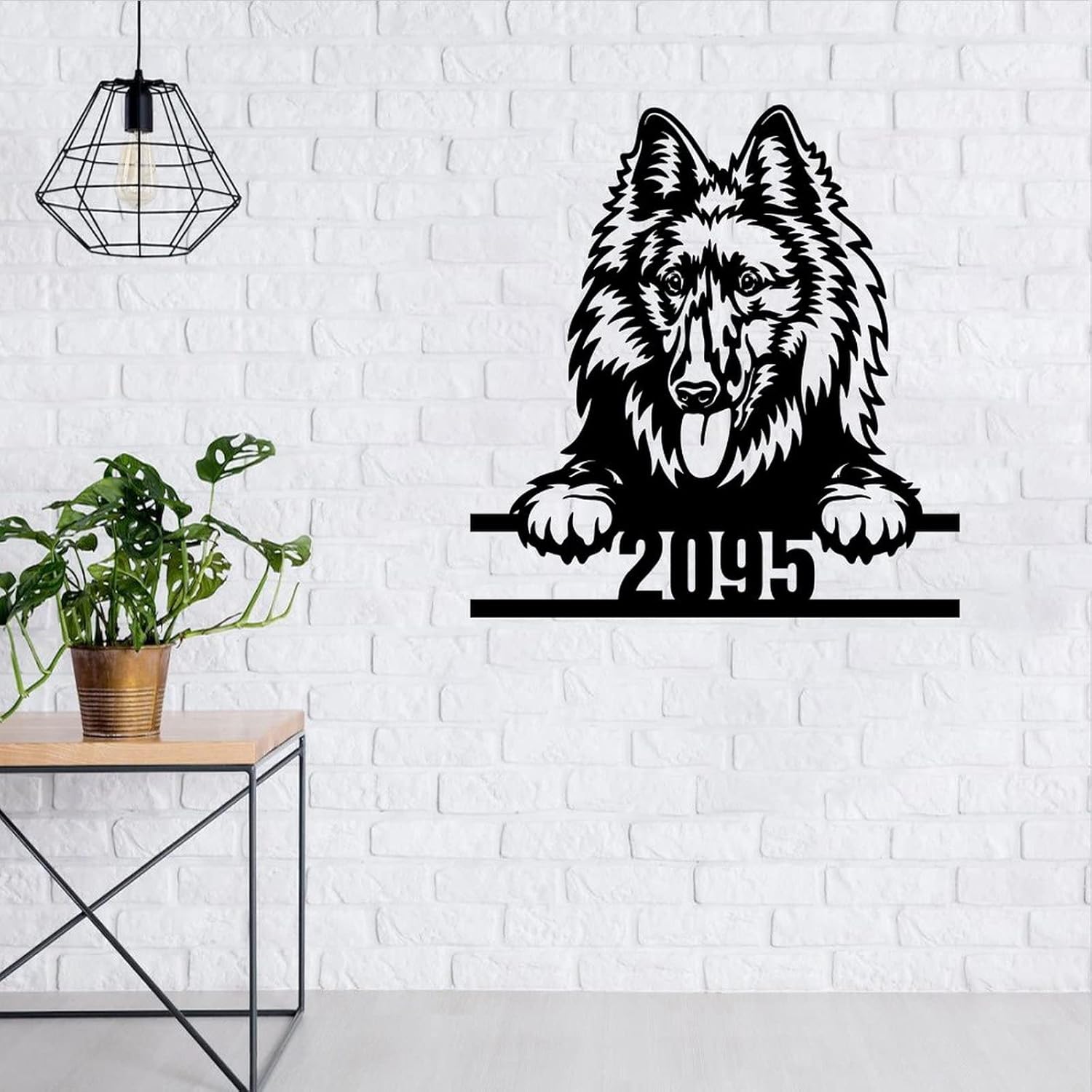 Funlucy Gift for Dog Owner Address Sign Personalized House Number Plaque Dog Portrait Metal Sign Dog House Decor Animal Lover Sign Pet Wall Art Personalized Metal Signs Housewarming Gifts 18in