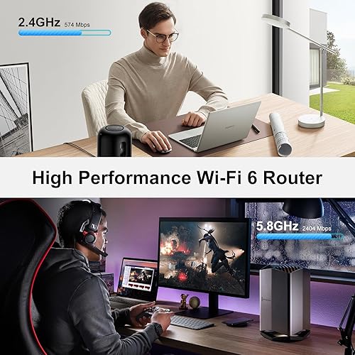 Miniatura 5 de Enrutador inalámbrico WiFi6, enrutador celular AX3000 de doble banda, 4 puertos Gigabit, red inalámbrica segura - Disfruta de la conectividad de