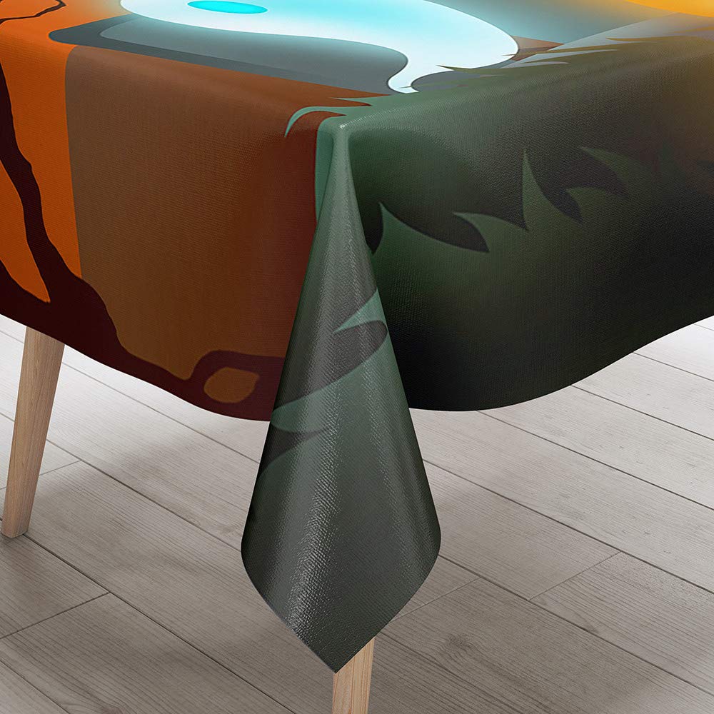 Nappe D'Halloween Rectangulaire 33x183 Cm - Motifs Citrouilles Et Fantômes, Imperméable, Parfaite Pour Décorer Ta Table De Fête