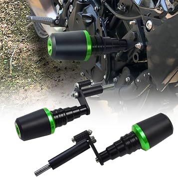 Motorcycle Engine Protector Sliders Cover for Z400 2018-2023 Green | Anti Crash Protector Replacement Frame Slider CNC Aluminum Crash Pad Accessories for NINJA400