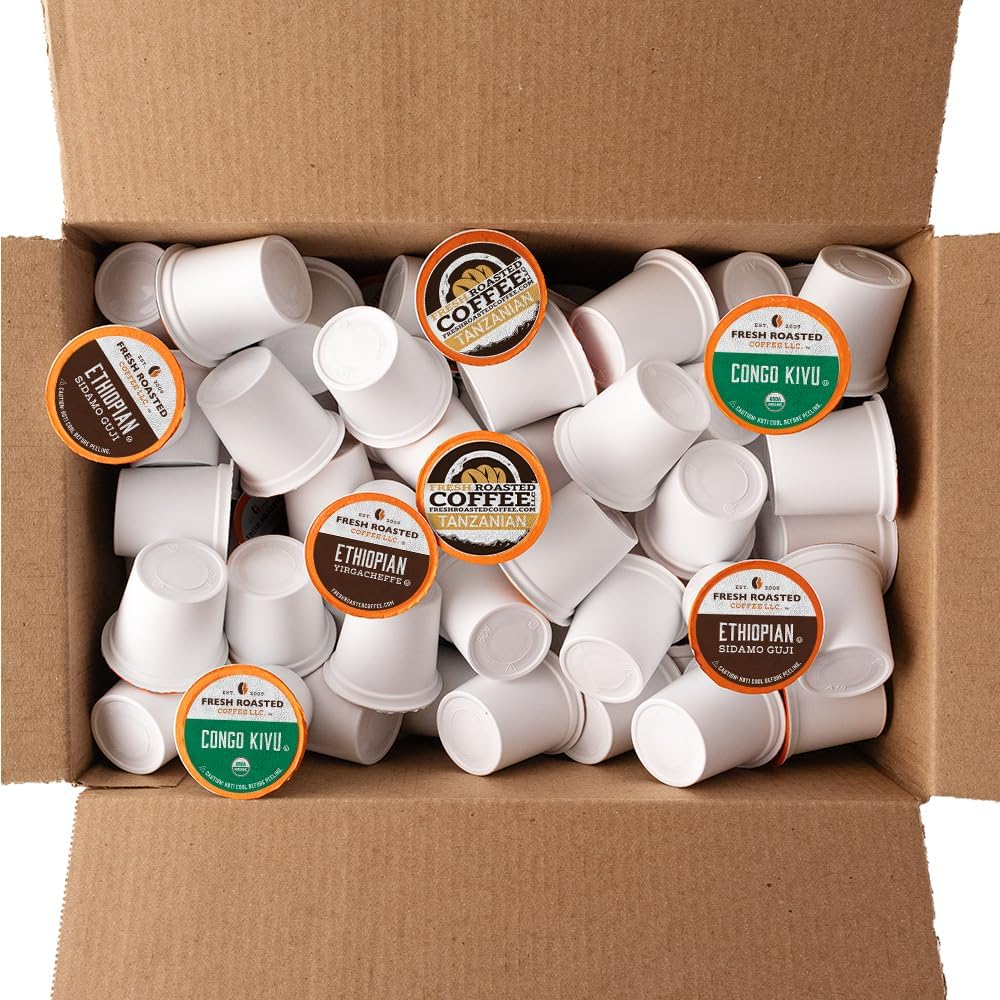 Fresh Roasted Coffee, African Variety Pack, K-Cup Compatible, 96 Pods