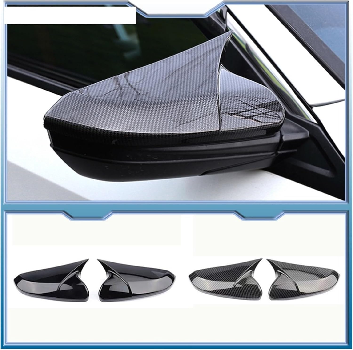 Side Rearview Mirror Cap Wing Mirror Cover Fit for Civic 2016 2017 2018 Car Accessories Rearview Mirror Cover (Color : Carbon Fiber Pattern, Size : .)