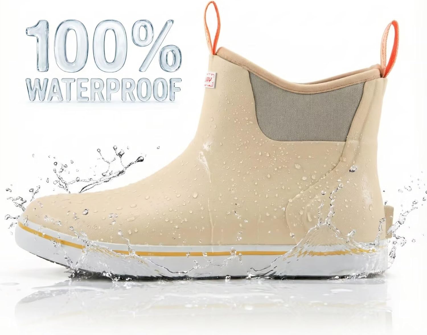 SUREWAY Men's Deck Boots Professional Non-Slip Fishing & Ankle Boating Boot Waterproof Rain Boots, Lightweight Neoprene Rubber Deck Boots - Image 3