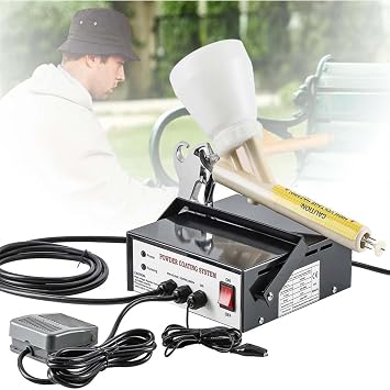 Portable Powder Coating Gun,Electrostatic Spray Machine Set,5 Gears Powder Coat Machine,Electric Coating Systems,Electric Paint Spray Gun,With Foot SwitchBlack
